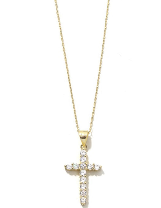 Gold Cross Pendant Necklace